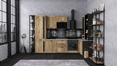 Кухня угловая Кедр агатовый натуральный